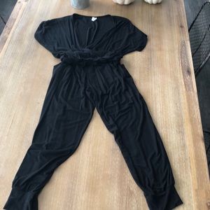 Short Sleeve Wrap Top Jumpsuit